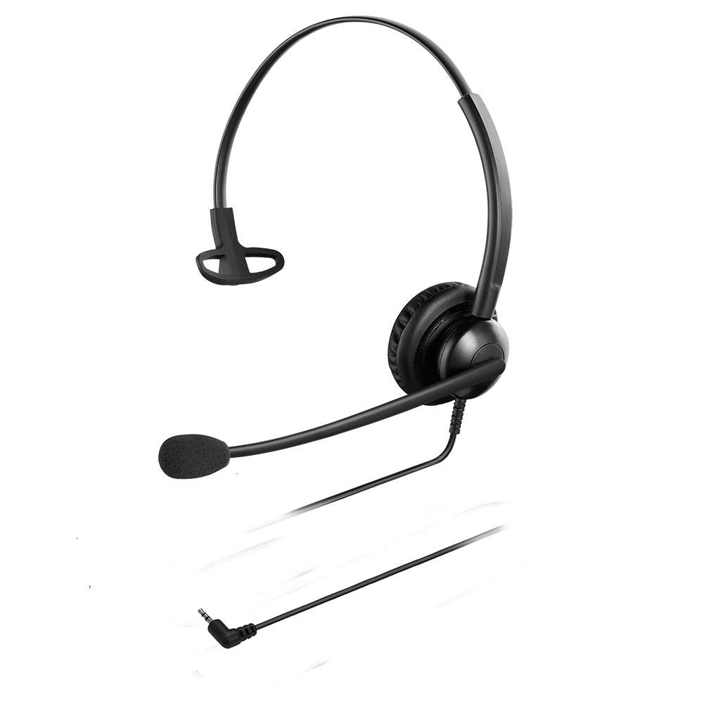 [Australia - AusPower] - Oppetec Mono 2.5mm Headset Compatible with Panasonic Cisco SPA Series Avaya Gigaset, Telephone Headset with Noise Cancelling Microphone for Cordless Phones Wireless Handset DECT Phones 