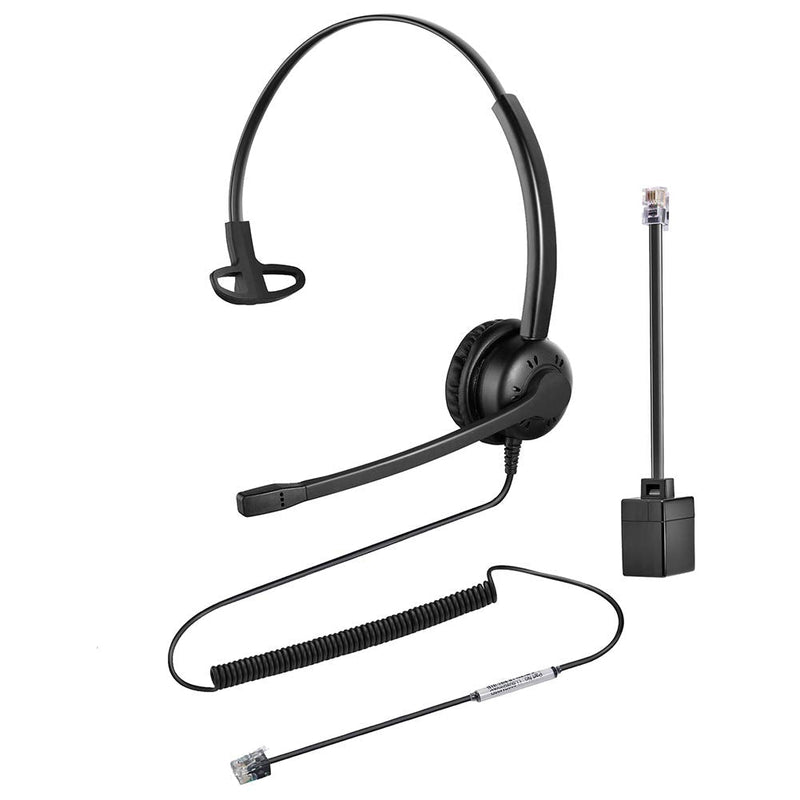 [Australia - AusPower] - Oppetec Mono Telephone Headset Work for Polycom Avaya NEC Nortel Mitel Aastra Alcatel, One Ear RJ9 Headset with Microphone Noise Cancelling, Call Center Headset for Office Desk Phones 