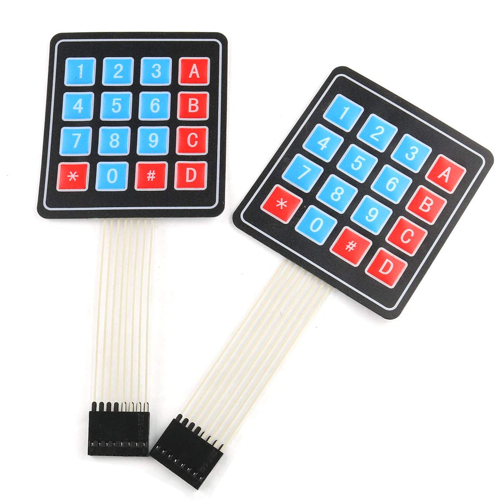 [Australia - AusPower] - E-outstanding 4x4 Keypad 2PCS 16 Key Self Adhesive Membrane Matrix Switch Keyboard for Prototyping PIC AVR 