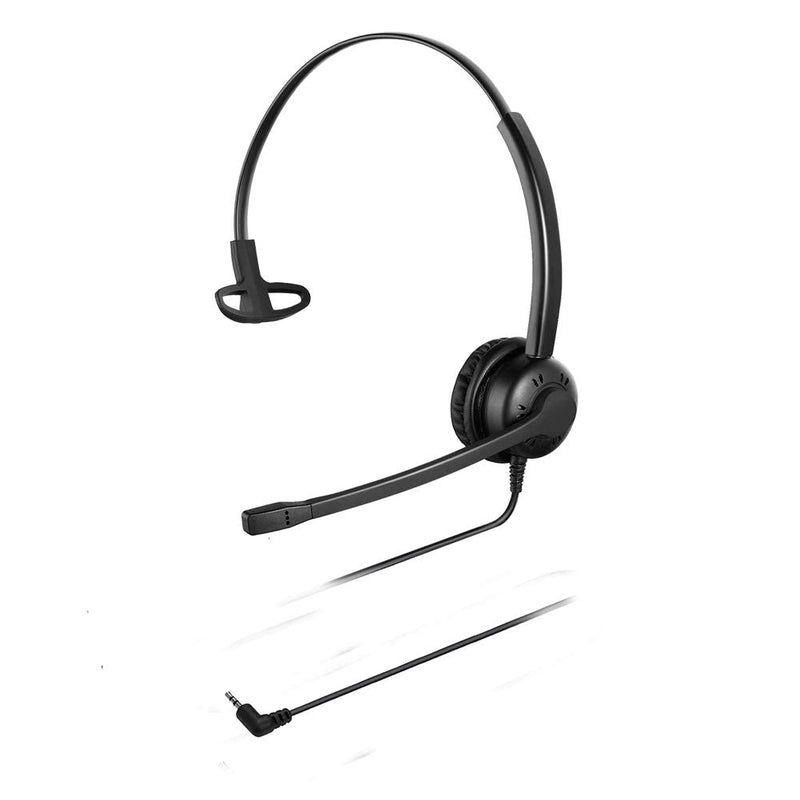 [Australia - AusPower] - Oppetec One Ear Telephone Headset 2.5mm Jack, Office Headset with Noise Cancelling Microphone, Compatible with Panasonic KX, Cisco SPA, Avaya, Grandstream, Gigaset Cordless Phones. 