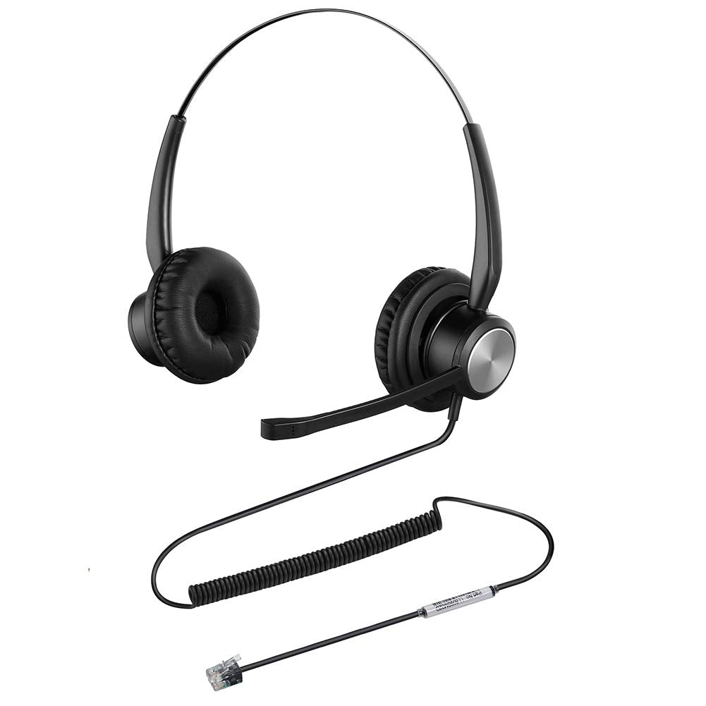 [Australia - AusPower] - Oppetec Cisco IP Phone Headset with Microphone Noise Cancelling, Cisco Phone Headset Corded RJ9, Office Landline Phone Headset for Cisco Desk Phones ONLY, Dual Ear Duo RJ9 for Cisco 