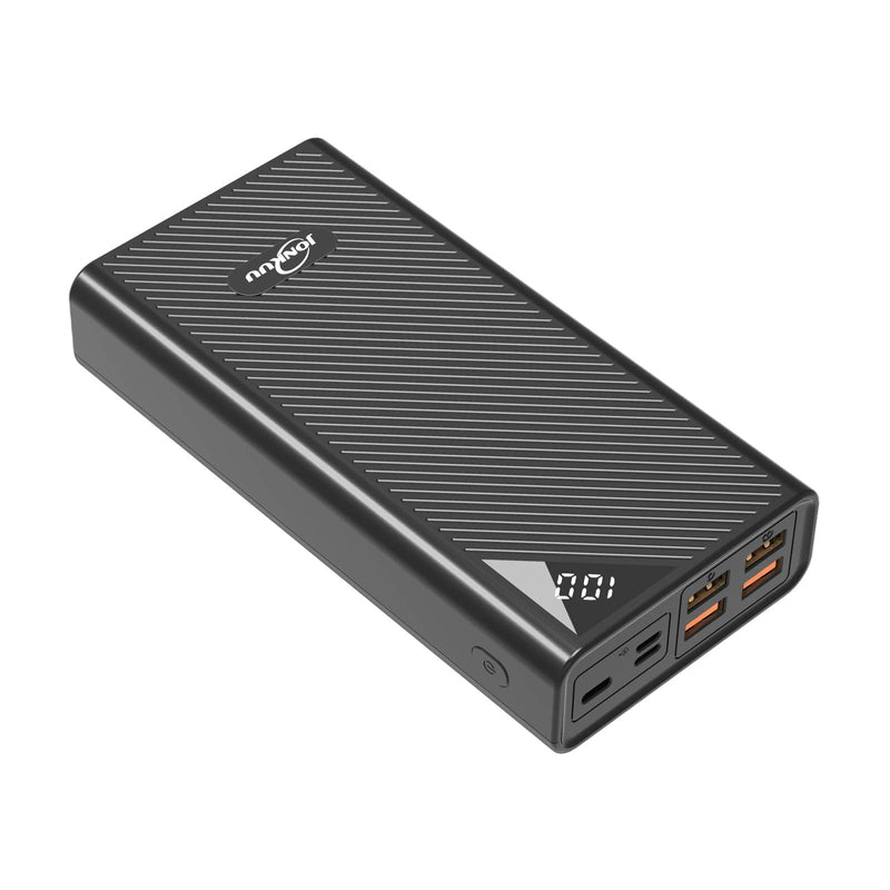 [Australia - AusPower] - Portable Charger 30000mAh 18W PD USB C Quick Charge 3.0 Power Bank 5 Output 3 Input with LCD Display High Capacity External Battery Pack for iPhone Samsung Mobile Phone Pixel iPad Pro Nintendo Switch Black 