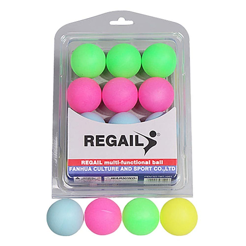 [Australia - AusPower] - 12PCS Ping Pong Balls, 5cm Tabletop Tennis Ball Plastic Mixed Color Pong Balls for Indoor Outdoor Ping Pong Games 
