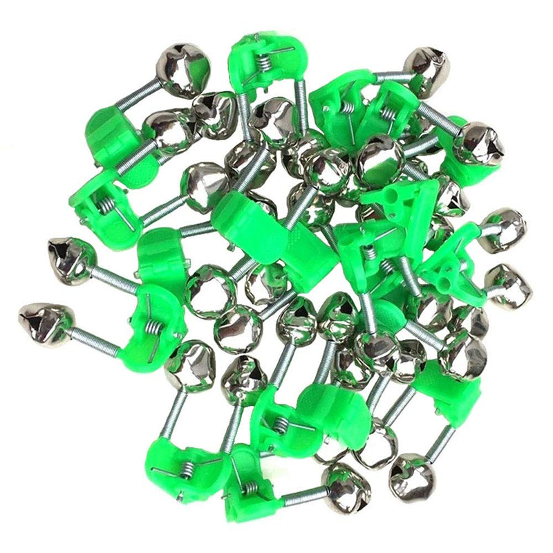 [Australia - AusPower] - KISEER 50 Pcs Plastic Fishing Bells Clips Fishing Rod Alarm with Dual Alert Bells 