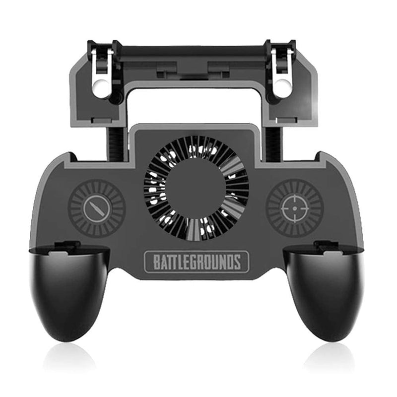 [Australia - AusPower] - Sahe World - Mobile Gamepad | PUBG Mobile Controller | Cooling Fan | 180° Flip Design | Aim and Shoot Trigger | Metal Trigger | iOS & Android 4.7-6.5" Mobile Phones Compatible | 4000mAh Power Bank 