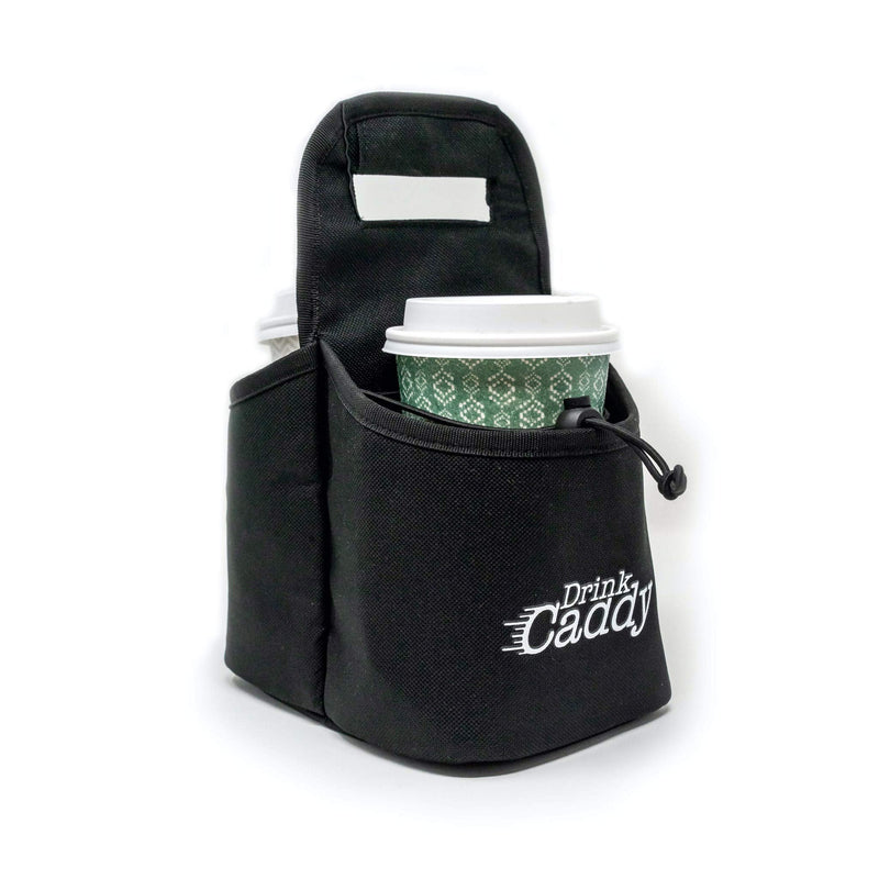 [Australia - AusPower] - Drink Caddy Portable Drink Carrier and Reusable Coffee Cup Holder - 2 Cup Collapsible Tote Bag with Organizer Pockets Safely Secures Hot and Cold Beverages - Perfect for Food Delivery and Take Out 