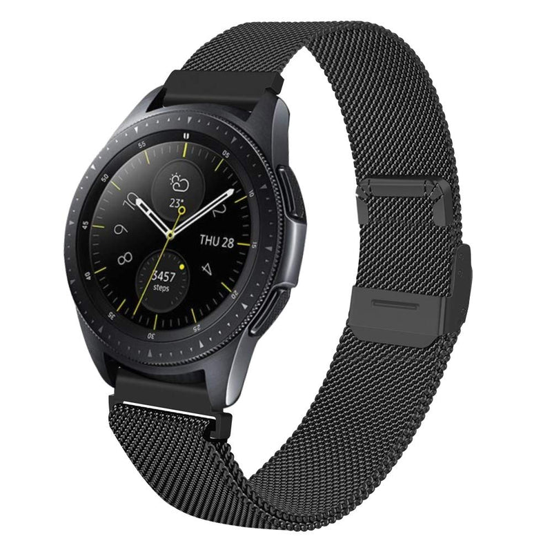 [Australia - AusPower] - JTlong88 Compatible with Samsung Galaxy Watch (42mm)/Galaxy Watch Active Bands, 20mm Stainless Steel Metal Bracelet Strap Replacement for /Gear Sport/Gear S4 Smartwatch. 46mm Black 