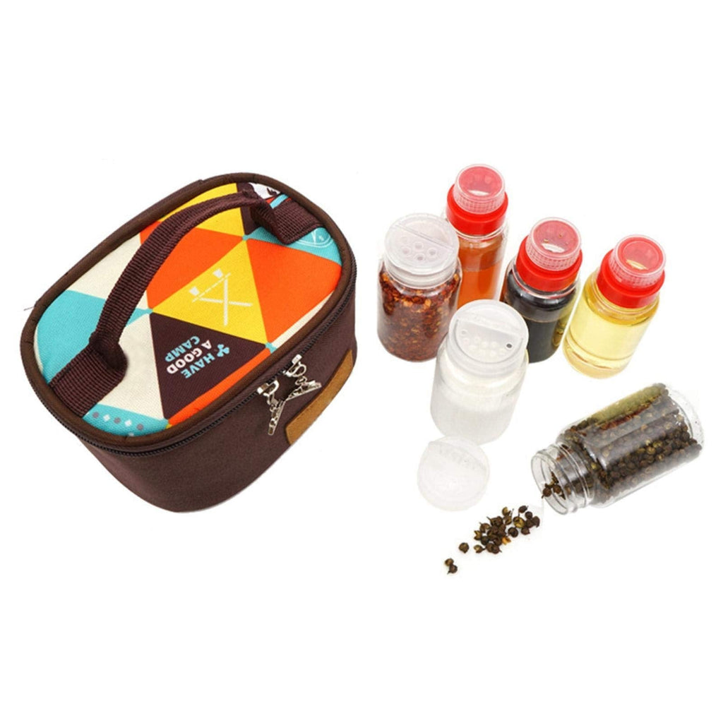 [Australia - AusPower] - Portable Seasoning Box,Spice Shaker Seasoning Dispenser,Spice Jars Organizer Containers Set With Storage Bag,For Camping,Hiking,BBQ 