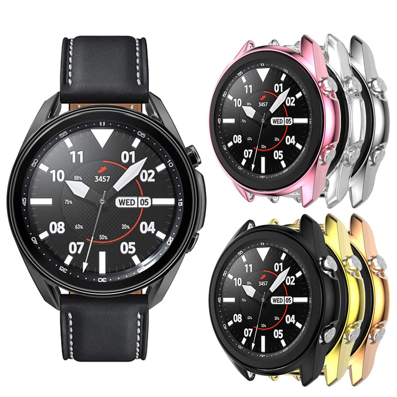 [Australia - AusPower] - Case Compatible with Samsung Galaxy Watch 3 45mm Case Soft TPU Bumper Full Around Screen Protector Cover for Galaxy Watch 3 Smartwatch Band Accessories (6 Colors-1, 45mm) 6 colors-1 