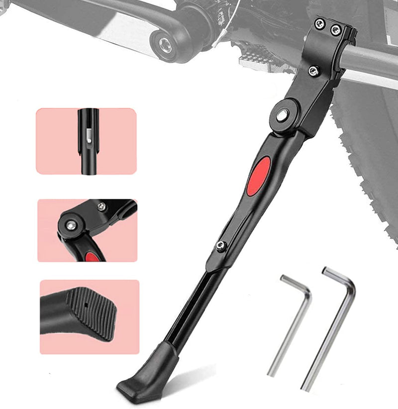 [Australia - AusPower] - ZOSEN Adjustable Bicycle Kickstand, Bike Side Support Kick Stand for 22 24 26 Inch Mountain Bike and 700 Road Bike BY Black 1 