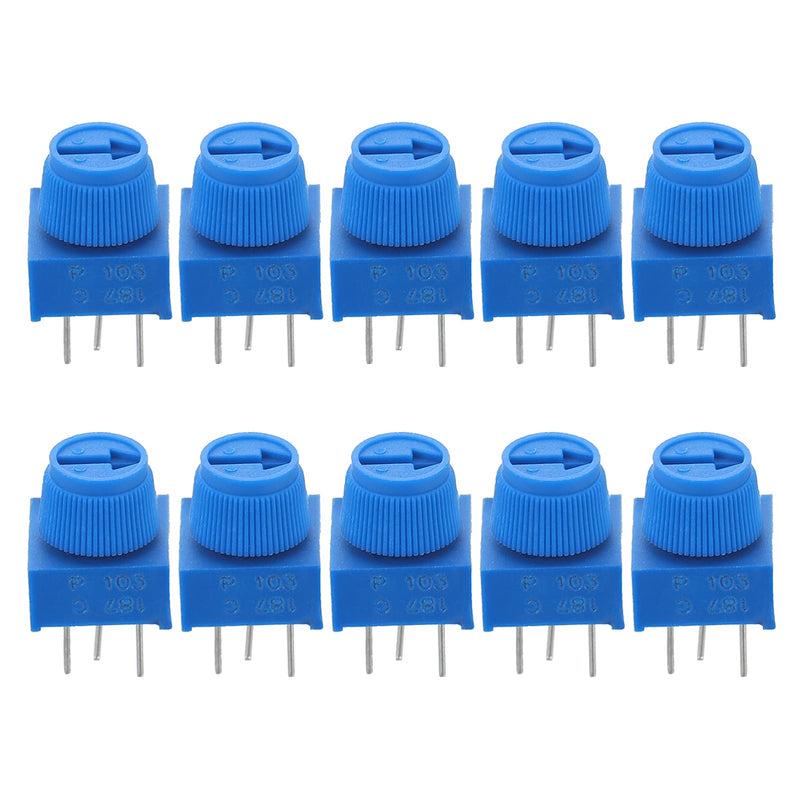 [Australia - AusPower] - Scicalife 10 Pcs 10K Ohm Breadboard Trim Potentiometer with Knob 3Pin Design Trimmer Potentiometer Assortment Kit Trimpot Trimmer Pot 