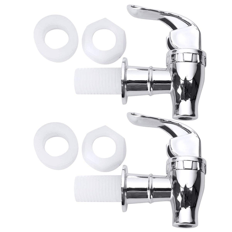 [Australia - AusPower] - renvena Plastic Beverage Dispenser Replacement Spigot Fits 17mm Opening(Include 2X Spigots, 2X Nuts, 2X Silicone Washers) Silver 17mm B 