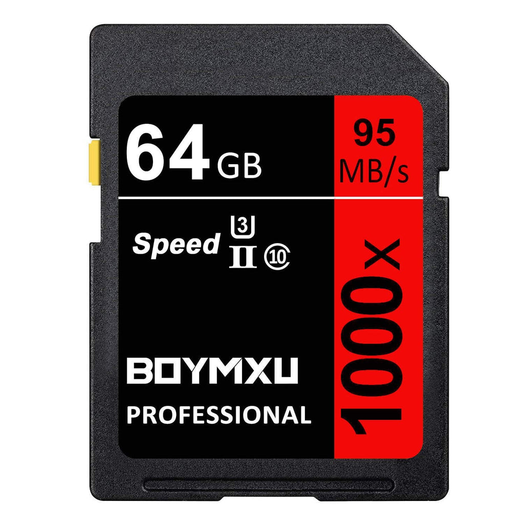 [Australia - AusPower] - 64GB Memory Card, BOYMXU Professional 1000 x Class 10 Card U3 Memory Card Compatible Computer Cameras and Camcorders, Camera Memory Card Up to 95MB/s, Red/Black 64GB RED 