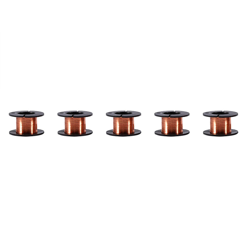 [Australia - AusPower] - 5pcs Enameled Copper Wire Magnet Winding Wire, 0.1mm Wire Copper Wound Wire Enamel Repair Wire Length 15m for Connecting or Soldering 