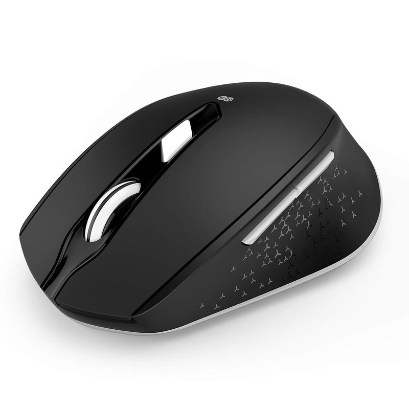 [Australia - AusPower] - Seenda Wireless Mouse, Ultra Quiet Dual Mode Wireless Mouse(BT 4.0+USB) Compatible with Laptop Mac Surface Chromebook,Long Battery Life,1000/1600/2400 DPI, Black BT Wireless Mouse, Black 