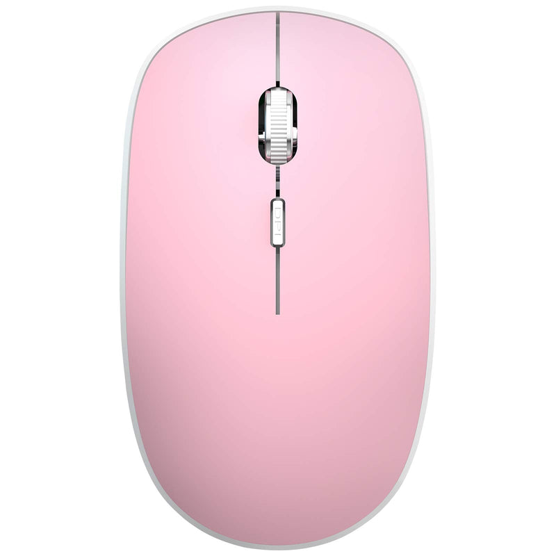 [Australia - AusPower] - Wireless Mouse, Durable Slim Silent Wireless Mouse with USB Receiver, AREYTECO 2.4G Portable Mobile Optical Noiseless Click Ergonomic Computer Mice for Laptop, Notebook, Desktop,PC, Pink 