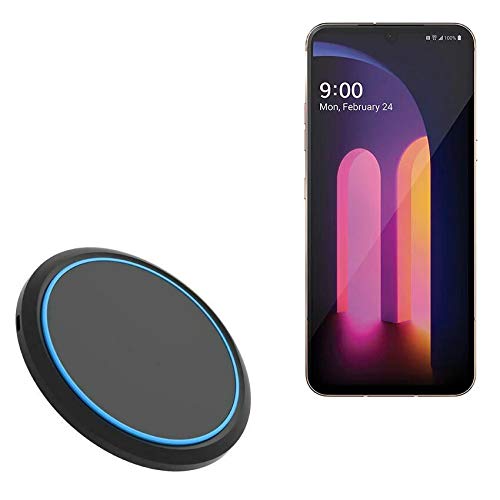 [Australia - AusPower] - BoxWave Charger for LG V60 ThinQ 5G (Single Screen) [SwiftCharge PowerDisc Wireless Charger (15W) with Wireless Chargers That Require QC3.0 minicube] Qi Wireless 15W Circular Desktop Charger 