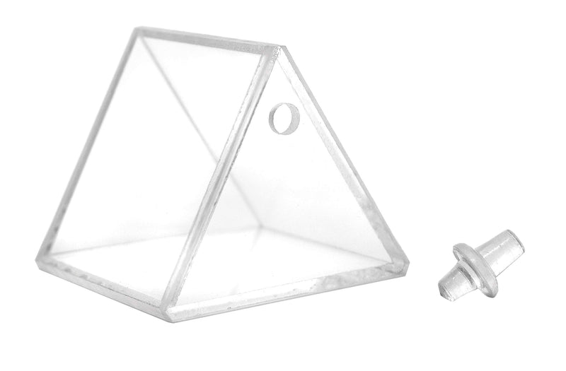 [Australia - AusPower] - Hollow Acrylic Prism & Stopper, 2 Inch - Great for Studying Snell's Law of Refraction - Eisco Labs 