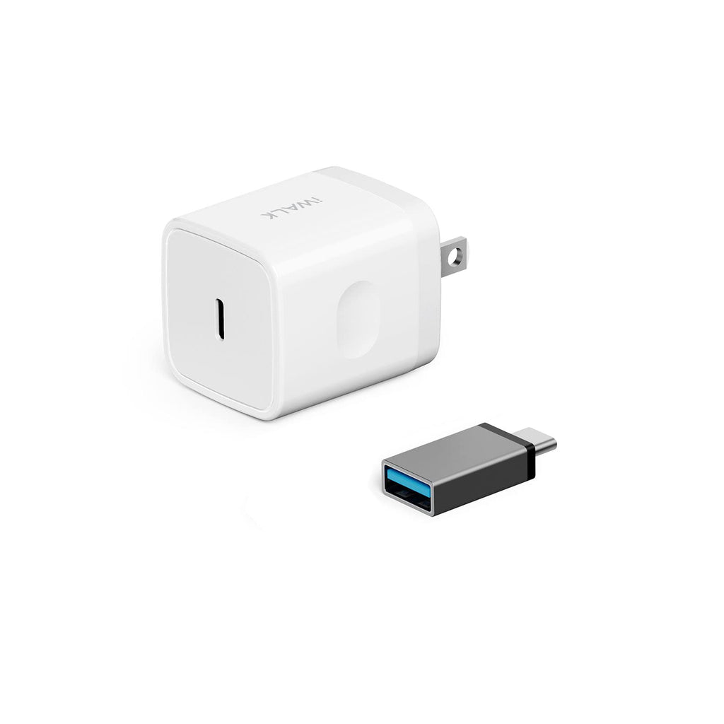 [Australia - AusPower] - iWALK USB C Charging Block 20W, Charging Block Fast Charge iPhone Charger Adapter Compact Compatible with iPhone 13/12/12 Mini/12 Pro/12 Pro Max/, Galaxy, Samsung, Pixel 4/3, iPad Pro, AirPods Pro 