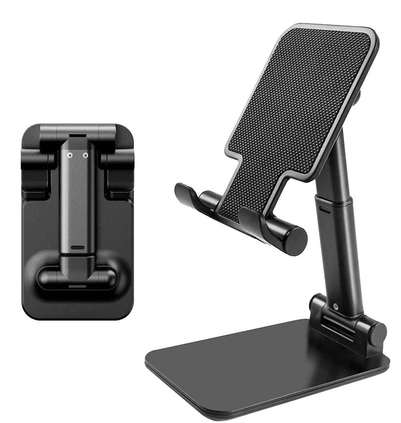 [Australia - AusPower] - Cell Phone Stand for Desk, Auswaur Angle Height Adjustable Foldable Portable Desk Stand Phone Holder Cradle Dock Compatible with All Mobile Phone/Pad/Tablet (4-7 inch) - Black 