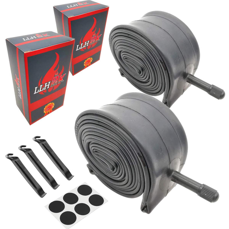 [Australia - AusPower] - 24 Inch Bike Tube 24 Bike Tube 24 x 1.95/1.75/2.10/2.125 Bike Inner Tube 2 Pack -Schrader Valve with 3 Tire Levers 6 Round Patches 24 Inch Bike Tube Butyl Rubber Compound-LLH2K 