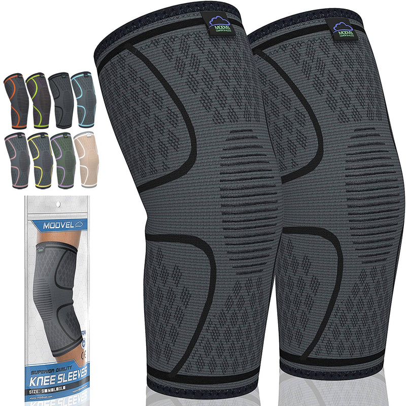 [Australia - AusPower] - MODVEL 2 Pack Knee Brace | Knee Compression Sleeve for Men & Women | Knee Support for Running | Medical Grade Knee Pads for Meniscus Tear, ACL, Arthritis, Joint Pain Relief. Small A Black 