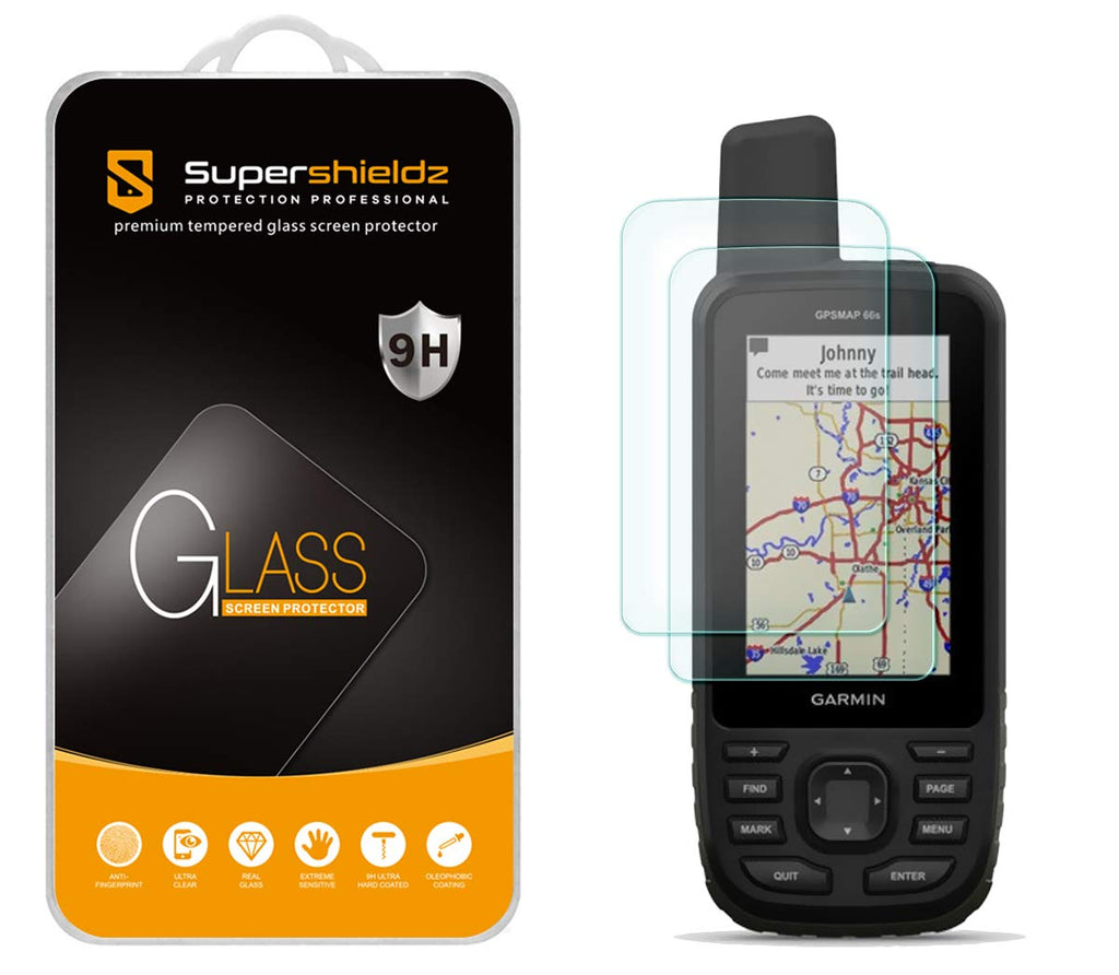 [Australia - AusPower] - (2 Pack) Supershieldz Designed for Garmin GPSMAP 66i 66s 66st 66sr Tempered Glass Screen Protector, Anti Scratch, Bubble Free 