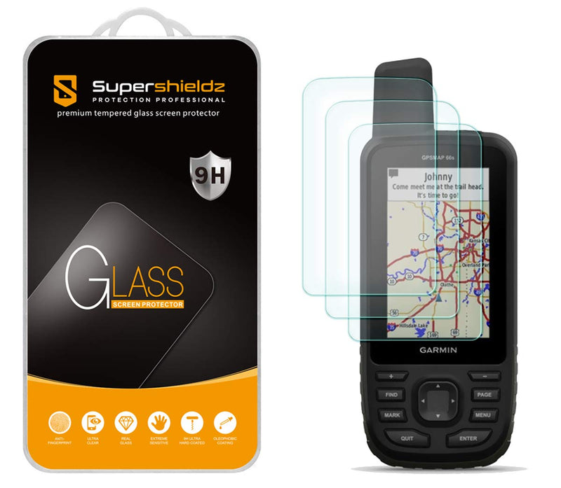 [Australia - AusPower] - (3 Pack) Supershieldz Designed for Garmin GPSMAP 66i 66s 66st 66sr Tempered Glass Screen Protector, Anti Scratch, Bubble Free 