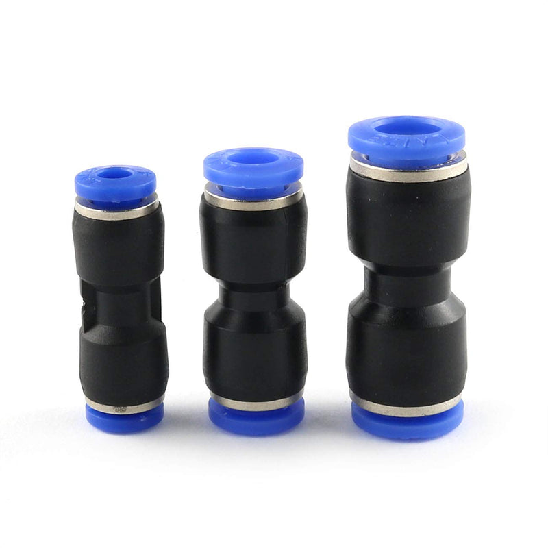 [Australia - AusPower] - E-outstanding 30pcs 4mm 6mm 8mm Quick Fittings Straight Type Pneumatic Push Connector in Fittings for Air/Water Hose and Tube Connector PU 