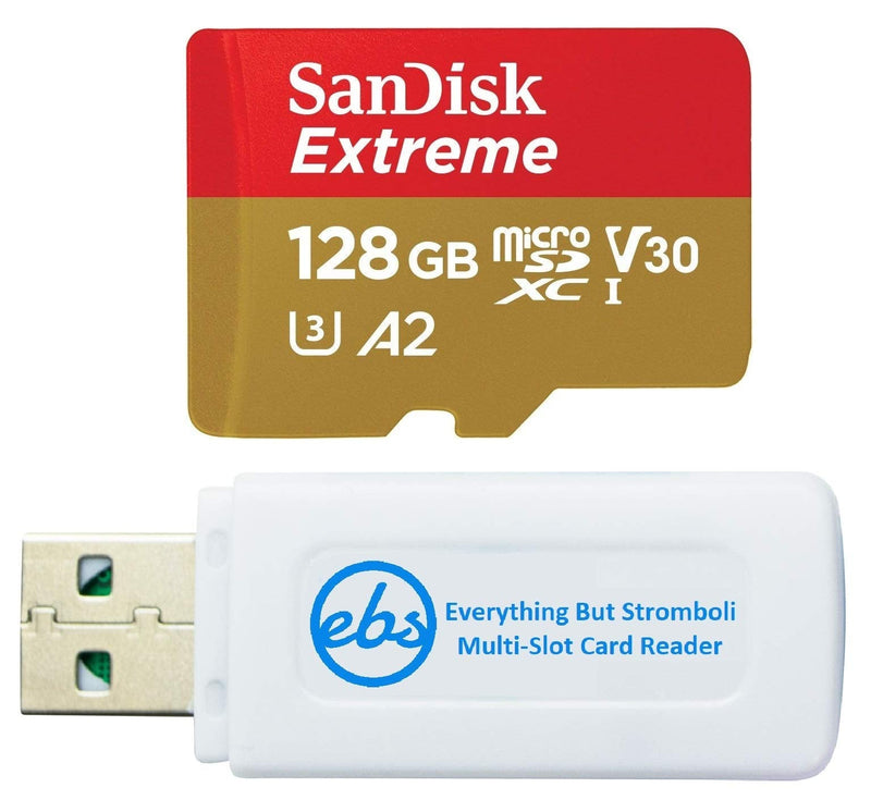 [Australia - AusPower] - SanDisk 128GB Micro Extreme Memory Card for Samsung Phone Works with Galaxy S20, S20+, S20 Ultra, S20 Fan Edition (SDSQXA1-128G-GN6MN) Bundle with (1) Everything But Stromboli SD & MicroSD Card Reader 