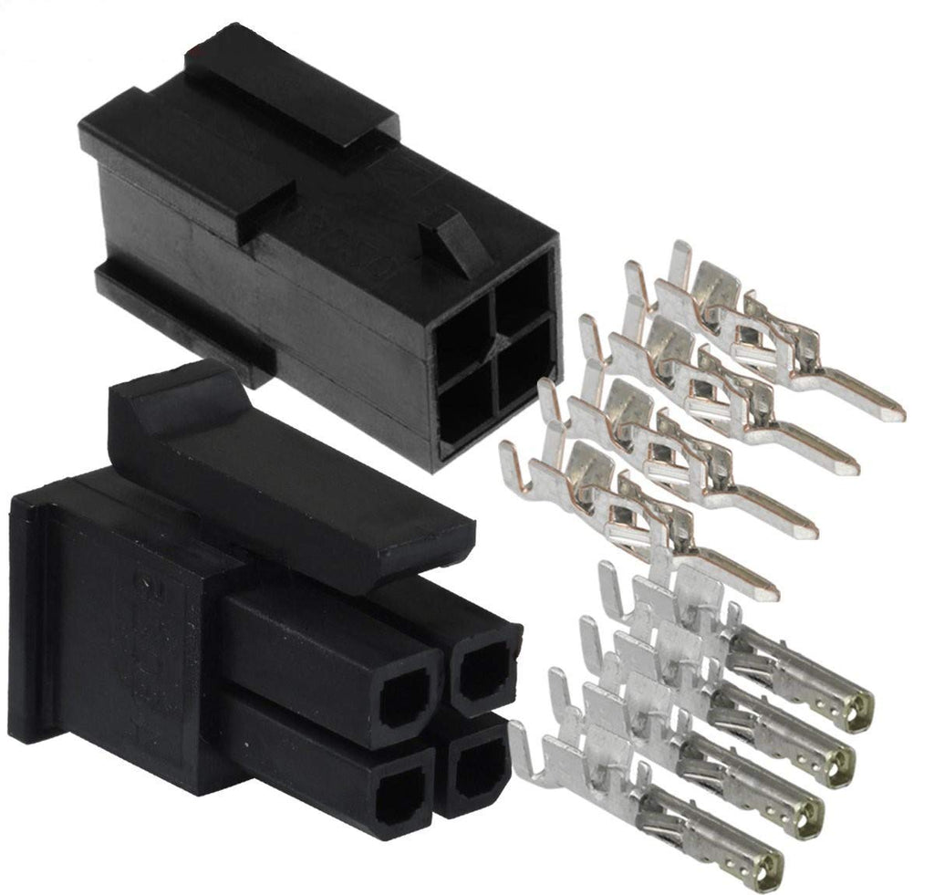 [Australia - AusPower] - Gratux 4 Pin Connector kit, 3mm Pitch, with Pins, fits for Molex (Pack of 4) 