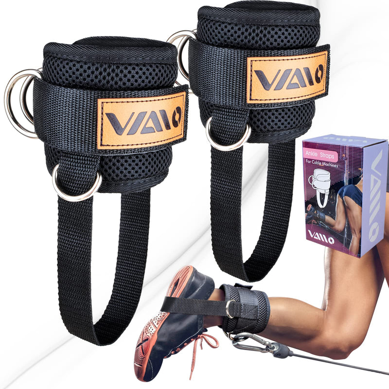 [Australia - AusPower] - VAIIO Ankle Straps for Cable Machines,Adjustable Comfort fit Neoprene, Reinforce Double D-Ring - Premium Ankle Cuffs to Improve Abdominal Muscles, Lift The Butts, Tone The Legs for Men & Women 