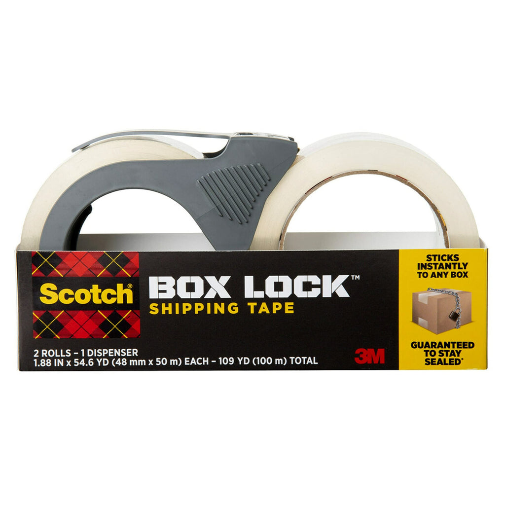 [Australia - AusPower] - Scotch Box Lock Packaging Tape, 2 Rolls with 1 Refillable Dispenser, 1.88 in x 54.6 yd, Extreme Grip, Sticks Instantly to Any Box 