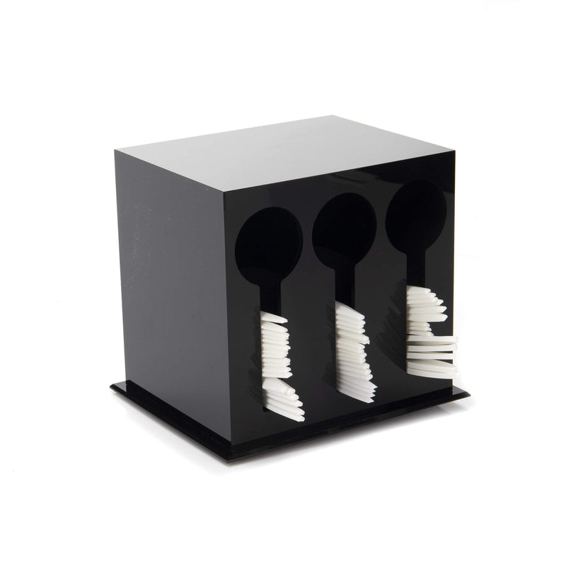 [Australia - AusPower] - Mind Reader 3 Compartment Plastic Utensil Dispenser, Cutlery Organizer, Plasticware Sorter for Restaurant, Diner, Picnics, Black 