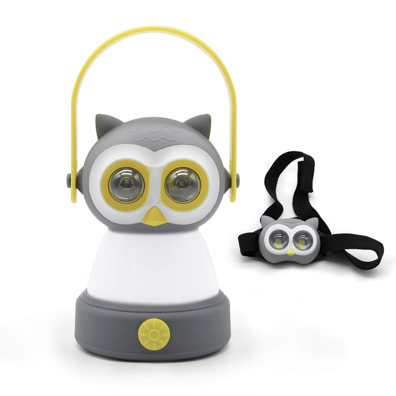 [Australia - AusPower] - FANT.LUX Outdoor Equipment LED Camping Lantern & Headlamp Set for Kids, Battery Powered Night Light for Emergency, Hurricane, Lightweight Tent Lamp - Owl 