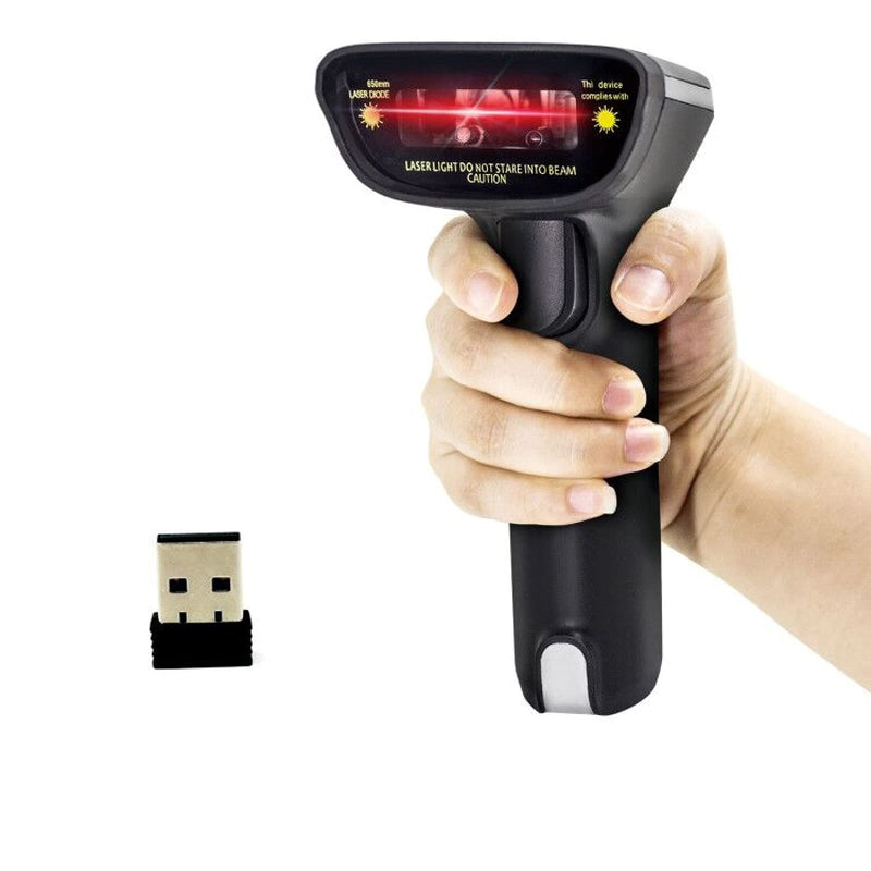 [Australia - AusPower] - Handheld Wireless Barcode Scanner(2.4Ghz Wireless& USB Wired) 2 in1 Handheld 1D Laser Barcode Scanner for Warehouse Supermarket Barcode Scanner 