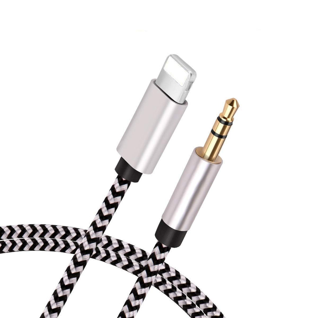 [Australia - AusPower] - [Apple MFi Certified] Aux Cord Compatible with iPhone, Lightning to 3.5mm Audio Stereo Cable Compatible for iPhone 12/12 Pro/11/XS/XR/X 8 7/iPad Adapter to Car Stereo/Home/Headphone/Speaker (Silver) 