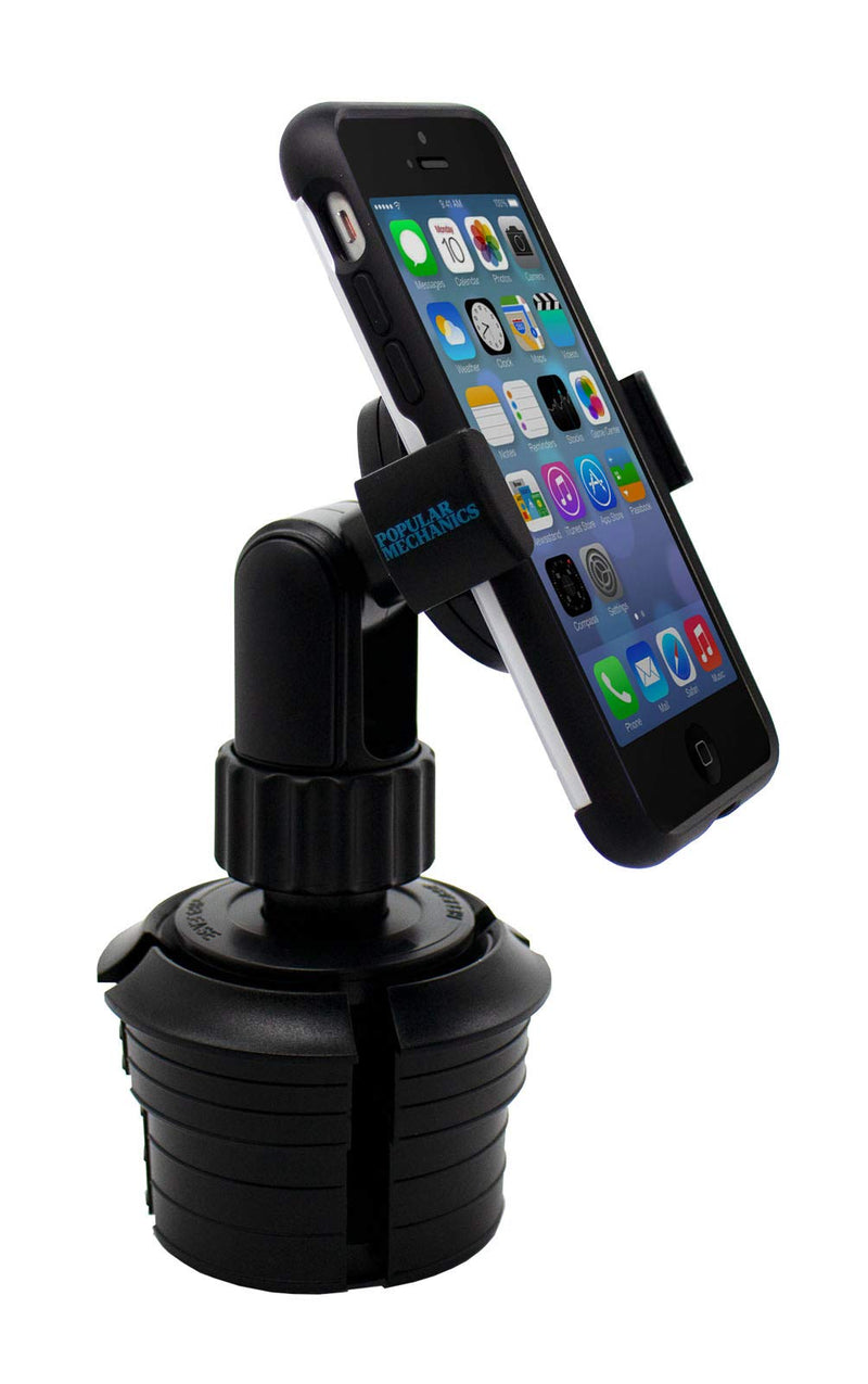 [Australia - AusPower] - Popular Mechanics Phone Mount – Universal Cup Holder Phone Mount with Expandable No-Slip Grip, Adjustable Base & 360 Degree Rotation - Fits Standard and Plus-Sized Phones 
