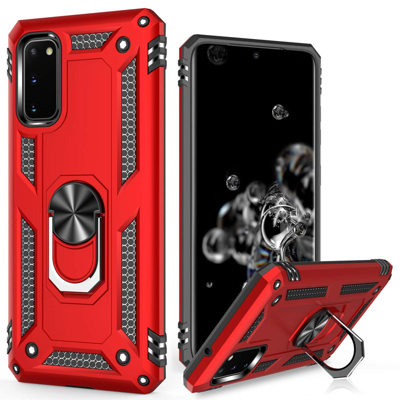 [Australia - AusPower] - LUMARKE Samsung S20 Case,Pass 16ft Drop Test Military Grade Heavy Duty Cover with Magnetic Kickstand Compatible with Car Mount Holder,Protective Phone Case for Samsung Galaxy S20 Red 