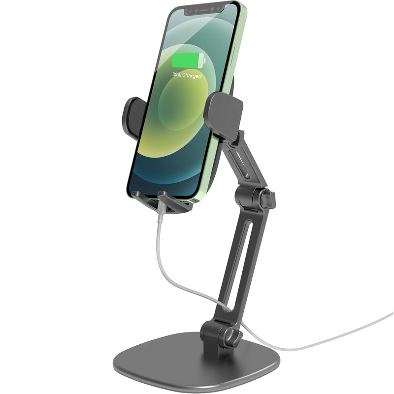 [Australia - AusPower] - Desk Phone Stand Adjustable Height Multi Angles Heavy Base, APPS2Car Multifunctional Universal Cell Phones Holder Table Mount for Office Kitchen Video Call Watching Movie for All Mobile iPhone (Black) 