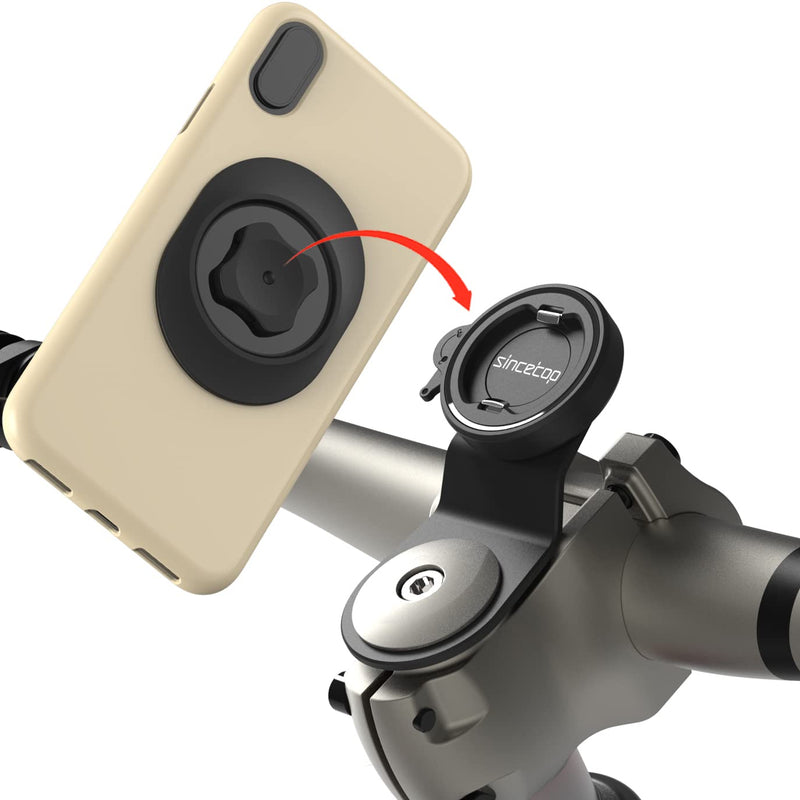 [Australia - AusPower] - Bike Phone Mount,Mountain Bicycle Cell Phone Holder,Universal Aluminum Handlebar Stem Phone Clamp,Cycling Mobile Phone Clip,MTB Road Bike Quick Attach/Detach for iPhone Samsung Galaxy Google-Black 【1st Gen】Stem Mount-Black 