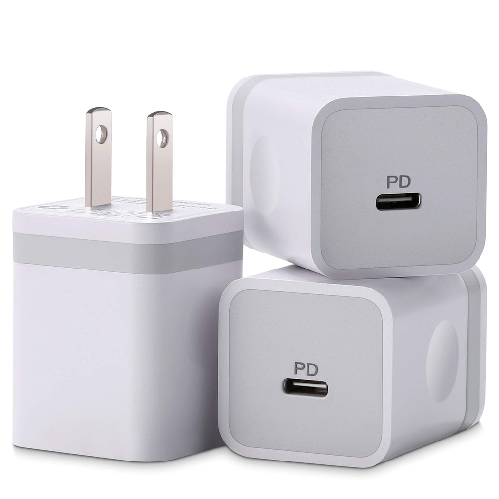 [Australia - AusPower] - ARCCRA iPhone 13 Charger, 3-Pack 20W USB C Wall Charger Plug Power Adapter PD Type C Fast Charging Block for iPhone 13 Mini/13 Pro Max/12/12 Pro Max/11/XS/XR/X, iPad Pro, AirPods White 
