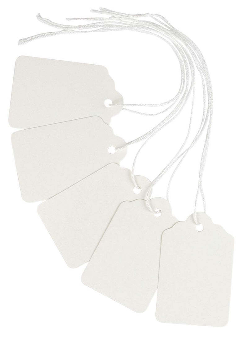 [Australia - AusPower] - Label Tags with String Attached - 2 1/4” x1 7/16”, Pack of 500, Pre-Strung Hanging Merchandise Blank Tags 