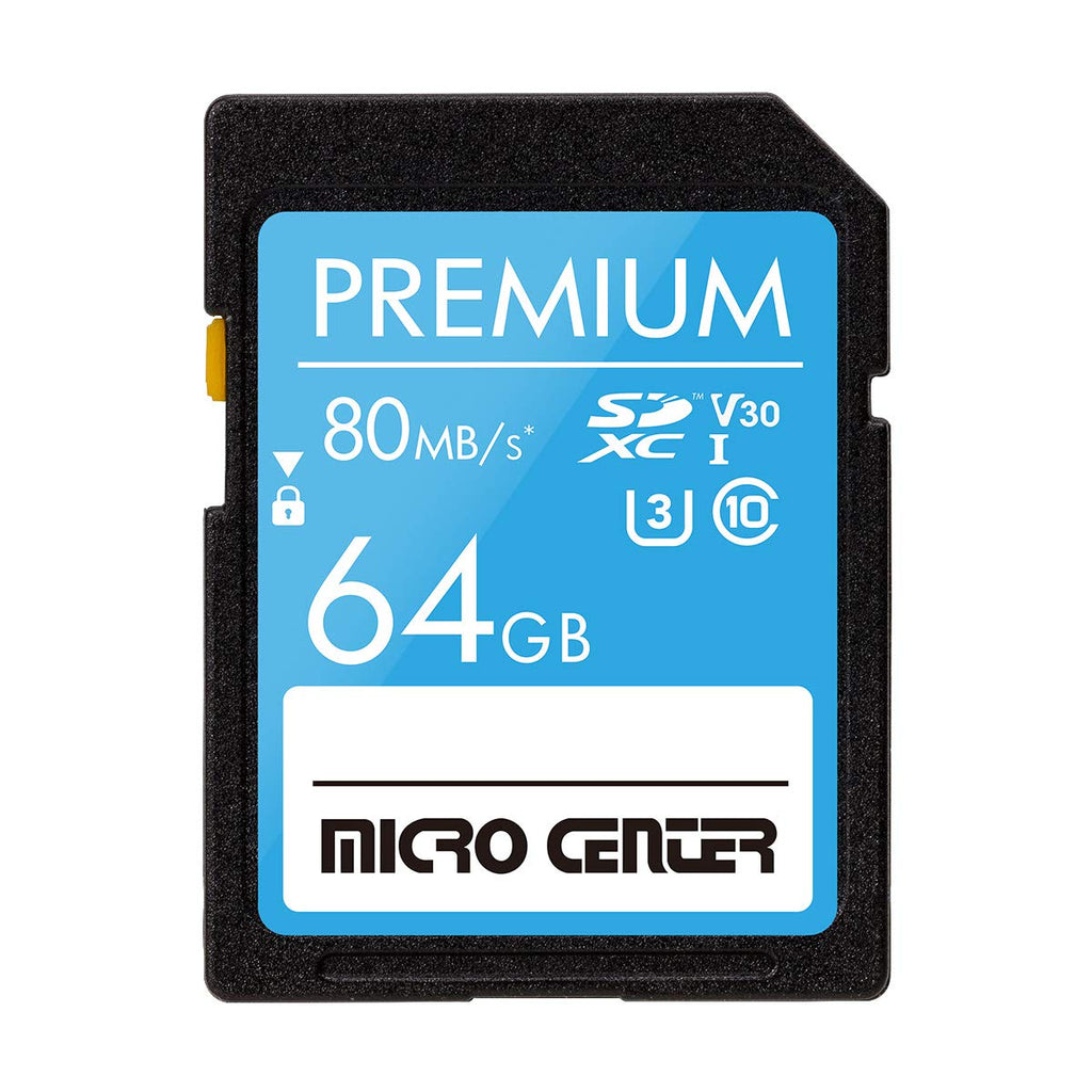 [Australia - AusPower] - Premium 64GB SDXC Card from MicroCenter, Class 10 SD Flash Memory Card UHS-I C10 U3 V30 4K UHD Video R/W Speed up to 80/35 MB/s for Cameras Computers Trail Cams (64GB) 