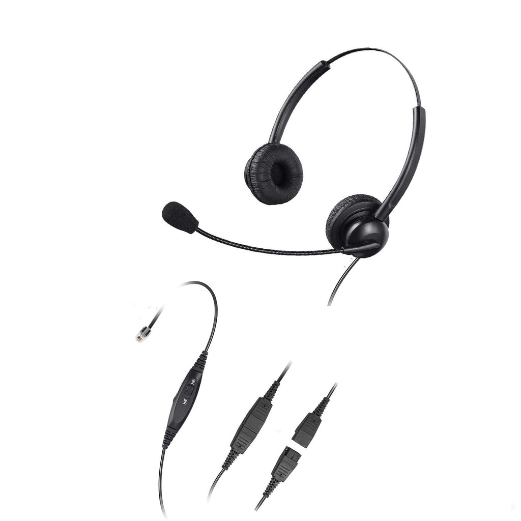[Australia - AusPower] - Jaracom RJ9 Corded Telephone Headset with Noise Cancelling Microphone, Call Center Headset with 4-Pin RJ9 Crystal Head for Desk Phone, Telephone Counseling Services, Insurance, Hospitals 