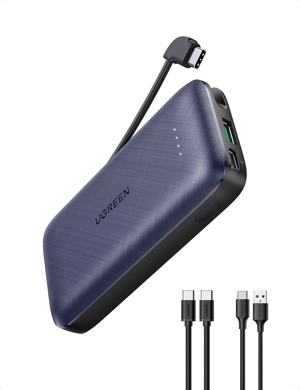 [Australia - AusPower] - UGREEN Power Bank PD 20W, 10000mAh Portable Fast Charger Including 3 USB-C Cables Compatible for Galaxy S21 S20 S10 iPhone 13 12 Pro Max 11 XR Google Pixel LG 