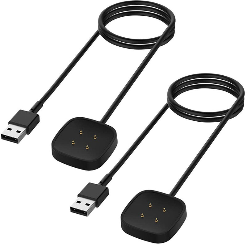 [Australia - AusPower] - Charger for Fitbit Versa 3 & Sense, Replacement Charging Cable Cord Magnetic Dock Stand for Fitbit Sense/Versa 3 Smartwatch [2-Pack] 