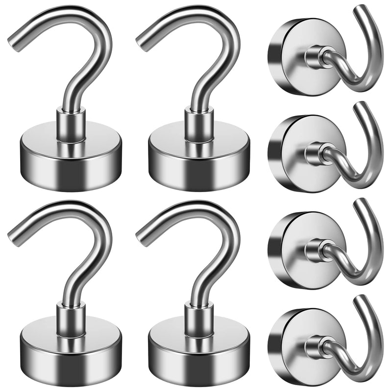 [Australia - AusPower] - FINDMAG 8 Pack Magnetic Hooks 25 LBS Neodymium Magnet Hooks, Magnet with Hooks Strong Magnetic Hooks for Hanging at Home, Kitchen, Office and Garage 