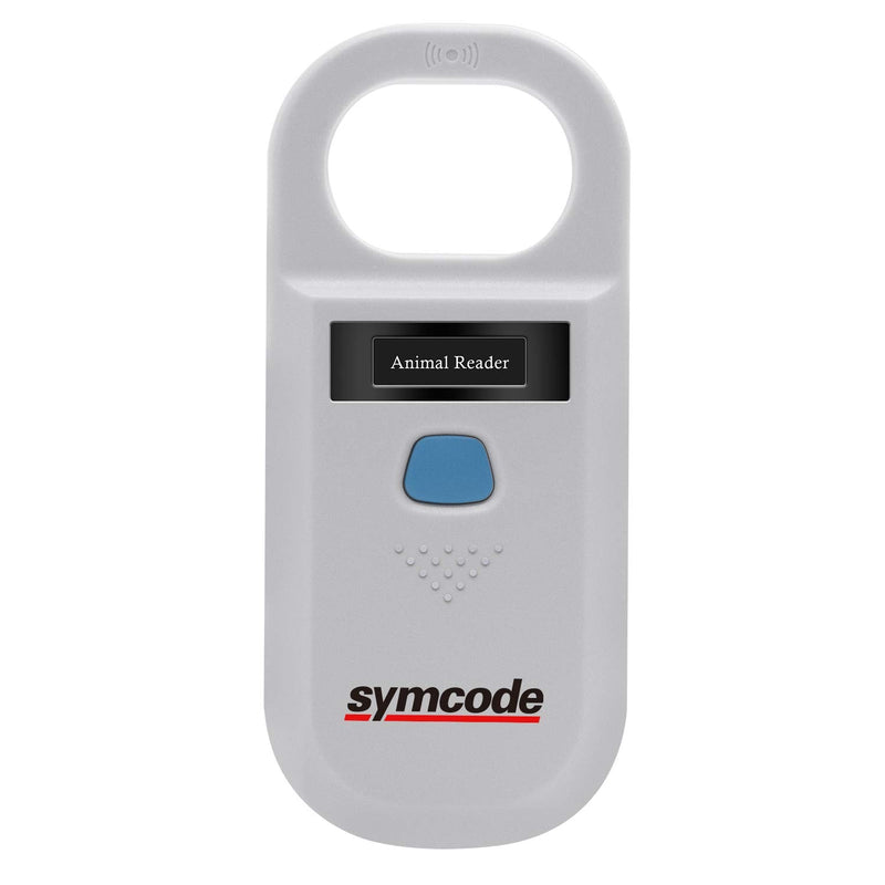 [Australia - AusPower] - Pet Microchip Reader Scanner, Symcode RFID EMID Animal Handheld Reader Pet ID Chip Scanner Pet Tag Scanner with High Brightness OLED Display for Dog Cat Pet Tracking and Management White 