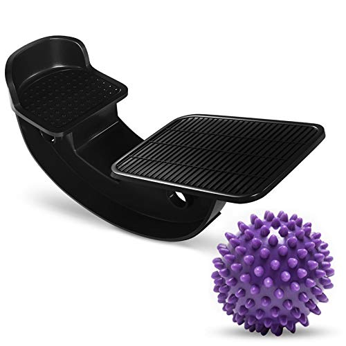 [Australia - AusPower] - ProHeal Foot Rocker Calf Stretcher with Spiked Ball Massager - for Plantar Fasciitis, Achilles Tendonitis - Calf, Foot, Heel, and Ankle Stretcher - Lower Leg Pain Relief - Black with Blue Ball 